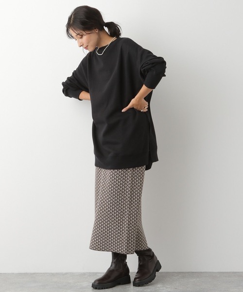 LEPSIM(レプシィム)の「裏毛スリットチュニックワンピース 134876(ワンピース・レディース・イエロー/オフホワイト/レッド/ブラック・FREE)」の5枚目の写真