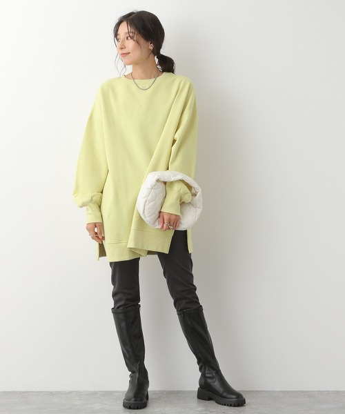 LEPSIM(レプシィム)の「裏毛スリットチュニックワンピース 134876(ワンピース・レディース・イエロー/オフホワイト/レッド/ブラック・FREE)」の12枚目の写真