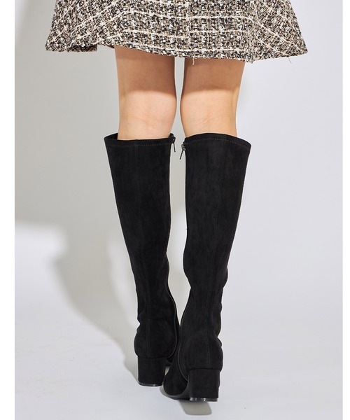 tocco closet（トッコ　クローゼット）の「ストレッチフェイクレザー太ヒールロングブーツ（ブーツ・レディース・ブラック/ダークブラック/ダークブラウン・M/L/S/LL）」の18枚目の写真