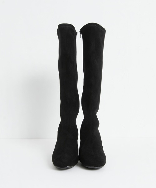 tocco closet（トッコ　クローゼット）の「ストレッチフェイクレザー太ヒールロングブーツ（ブーツ・レディース・ブラック/ダークブラック/ダークブラウン・M/L/S/LL）」の16枚目の写真