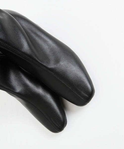 tocco closet（トッコ　クローゼット）の「ストレッチフェイクレザー太ヒールロングブーツ（ブーツ・レディース・ブラック/ダークブラック/ダークブラウン・M/L/S/LL）」の10枚目の写真