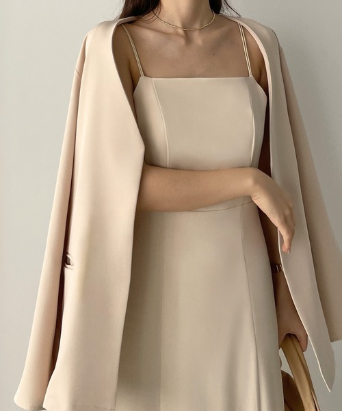 Louere（ルエレ）の「深スリットハイウエストキャミワンピース（ワンピース・レディース・アイボリー/ブラック/ベージュ・SMALL/MEDIUM/LARGE/X-LARGE）」の4枚目の写真