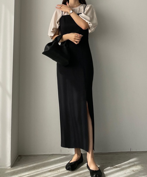 Louere（ルエレ）の「深スリットハイウエストキャミワンピース（ワンピース・レディース・アイボリー/ブラック/ベージュ・SMALL/MEDIUM/LARGE/X-LARGE）」の19枚目の写真