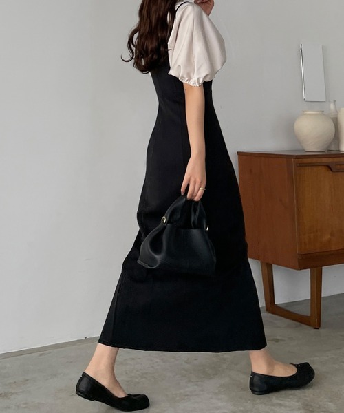 Louere（ルエレ）の「深スリットハイウエストキャミワンピース（ワンピース・レディース・アイボリー/ブラック/ベージュ・SMALL/MEDIUM/LARGE/X-LARGE）」の21枚目の写真