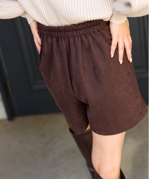 SpRay（スプレイ）の「スエードポンチ金ボタンショートパンツ（チノパンツ・レディース・ブラウン/ブラック・FREE）」の10枚目の写真