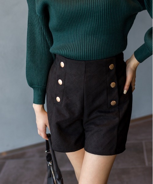 SpRay（スプレイ）の「スエードポンチ金ボタンショートパンツ（チノパンツ・レディース・ブラウン/ブラック・FREE）」の14枚目の写真