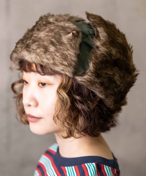 無（ム）の「ナイロンアビエーター（キャップ・レディース・チャコールグレー/ブラック/カーキ・FREE）」の3枚目の写真