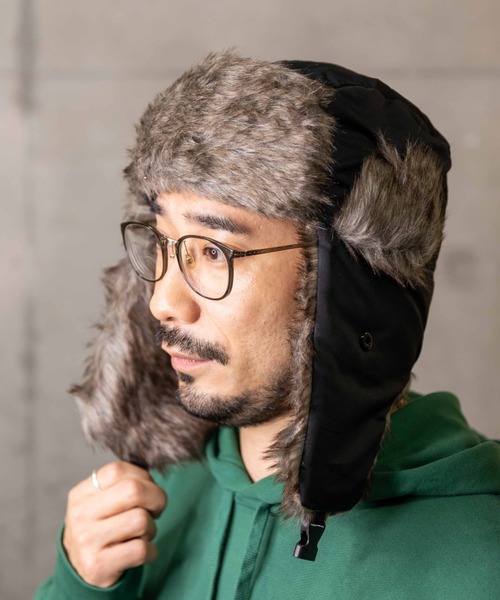 無（ム）の「ナイロンアビエーター（キャップ・レディース・チャコールグレー/ブラック/カーキ・FREE）」の2枚目の写真