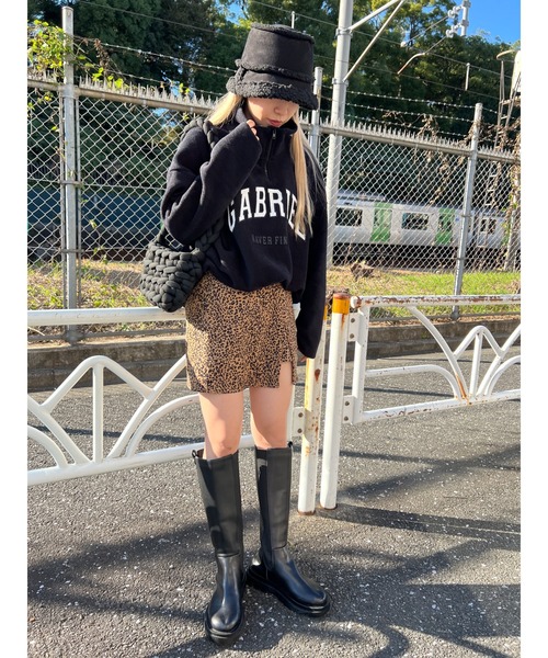 WC（ダブル シー）の「ハーフジップオーバーフリース（スウェット・レディース・ライトパープル/ベージュ/ブラック/グレー・FREE）」の7枚目の写真