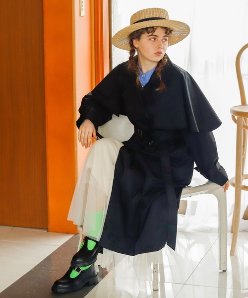 Birthday room（バースデイルーム）の「2WAYケープ付トレンチコート（トレンチコート・レディース・アイボリー/ベージュ/ブラック・FREE）」の21枚目の写真