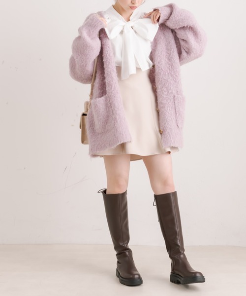 OLIVE des OLIVE(オリーブデオリーブ)の「ダブルフロントボウタイガーリーブラウス(シャツ/ブラウス・レディース・オフホワイト/ホワイト/サックスブルー/スミクロ・FREE)」の11枚目の写真