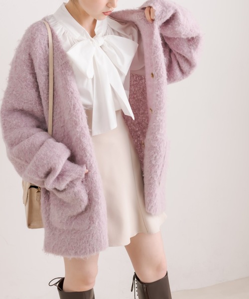 OLIVE des OLIVE(オリーブデオリーブ)の「ダブルフロントボウタイガーリーブラウス(シャツ/ブラウス・レディース・オフホワイト/ホワイト/サックスブルー/スミクロ・FREE)」の12枚目の写真