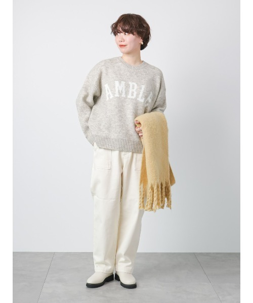 Lugnoncure（ルノンキュール）の「ジャカードロゴニット（ニット/セーター・レディース・イエロー/グレー/オフホワイト・ﾌﾘ-）」の4枚目の写真