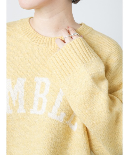 Lugnoncure（ルノンキュール）の「ジャカードロゴニット（ニット/セーター・レディース・イエロー/グレー/オフホワイト・ﾌﾘ-）」の11枚目の写真