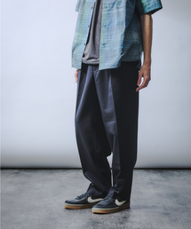 ABAHOUSE | 【30/2 強撚ツイル】ワンタック イージー ワイドパンツ / スラックス(スラックス)