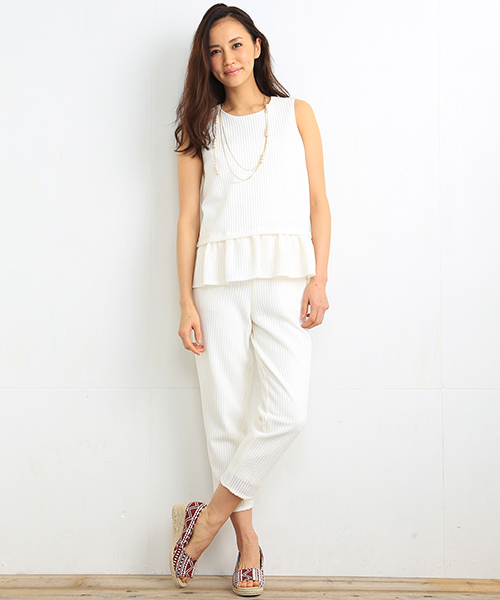 B:MING by BEAMS(ビーミングバイビームス)の「<InRed 6月号掲載>ビーミング by ビームス / レースペプラムブラウス(シャツ/ブラウス・レディース・ホワイト/ネイビー・MEDIUM/SMALL)」の6枚目の写真