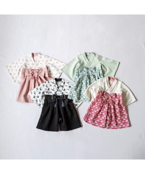 mocmof（モクモフ）の「袴ロンパース（着物・キッズ・グリーン系その他4/ブラック/レッド/ピンク・70cm/90cm/80ｃｍ）」の14枚目の写真