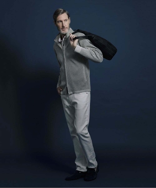 MICHEL KLEIN HOMME (ミッシェルクランオム)の「スタイリッシュカーディガン(カーディガン/ボレロ・メンズ・グレー/ネイビー・MEDIUM/X-LARGE/LARGE)」の2枚目の写真