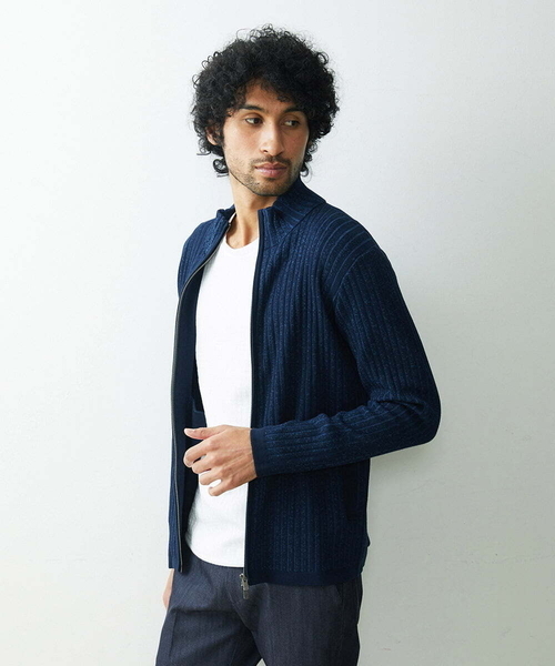 MICHEL KLEIN HOMME (ミッシェルクランオム)の「スタイリッシュカーディガン(カーディガン/ボレロ・メンズ・グレー/ネイビー・MEDIUM/X-LARGE/LARGE)」の3枚目の写真