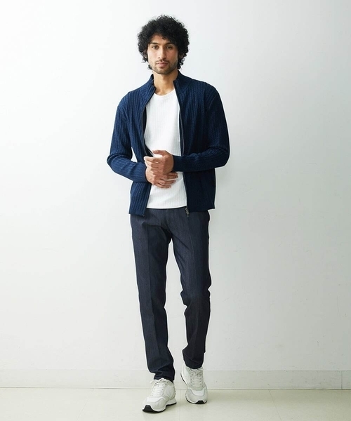 MICHEL KLEIN HOMME (ミッシェルクランオム)の「スタイリッシュカーディガン(カーディガン/ボレロ・メンズ・グレー/ネイビー・MEDIUM/X-LARGE/LARGE)」の4枚目の写真