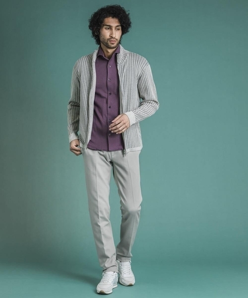 MICHEL KLEIN HOMME (ミッシェルクランオム)の「スタイリッシュカーディガン(カーディガン/ボレロ・メンズ・グレー/ネイビー・MEDIUM/X-LARGE/LARGE)」の6枚目の写真