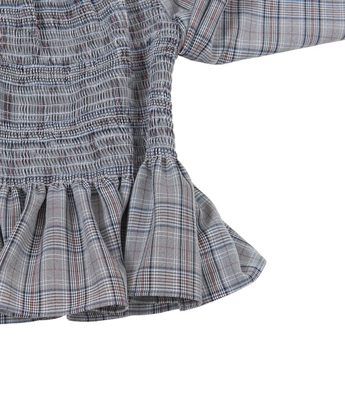 PUNYUS（プニュズ）の「シャーリングショートブラウス（シャツ/ブラウス・レディース・ピンク/グレー/ベージュ・1/2/3/4）」の17枚目の写真