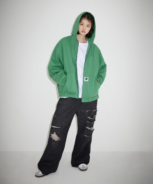 STM！ DOG HOUSE 中綿ジャケット ジップアップブルゾン セール】ヘヴィーツイルジップアップフードジャケット（ブルゾン