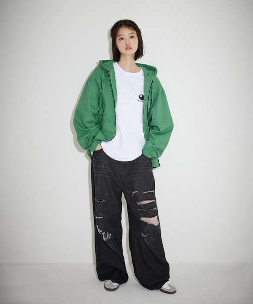 MSG（エムエスジー）の「ヘヴィーツイルジップアップフードジャケット（ブルゾン・メンズ・ウィート/パープル系/ブラック/オフホワイト/グリーン・M/XL/L）」の12枚目の写真