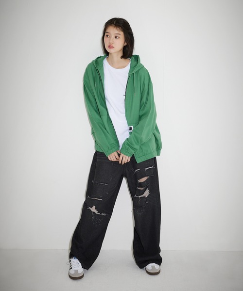 MSG（エムエスジー）の「ヘヴィーツイルジップアップフードジャケット（ブルゾン・メンズ・ウィート/パープル系/ブラック/オフホワイト/グリーン・M/XL/L）」の6枚目の写真