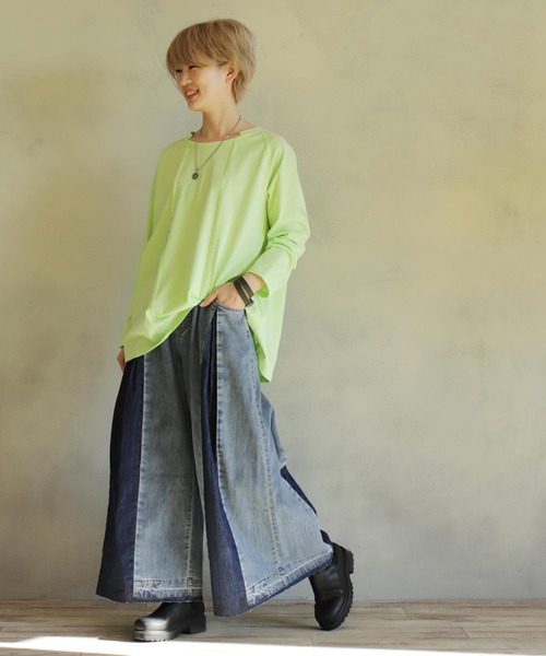 BITTOKO(ビットコ)の「デニムハギワイドパンツ(デニムパンツ・レディース・ブルー・SMALL/MEDIUM)」の10枚目の写真