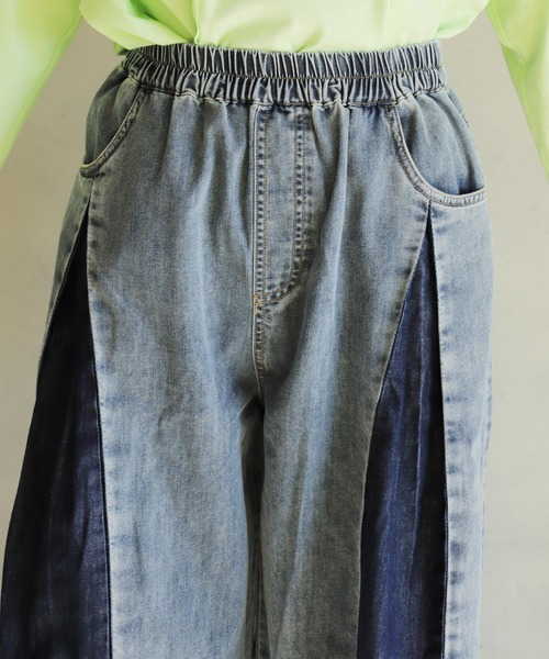 BITTOKO(ビットコ)の「デニムハギワイドパンツ(デニムパンツ・レディース・ブルー・SMALL/MEDIUM)」の7枚目の写真