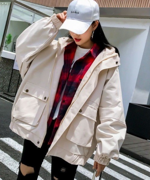 Ritzy（リッツィー）の「オーバーサイズマウンテンパーカー（マウンテンパーカー・レディース・アイボリー/ピンク/ブラック・L/M）」の2枚目の写真