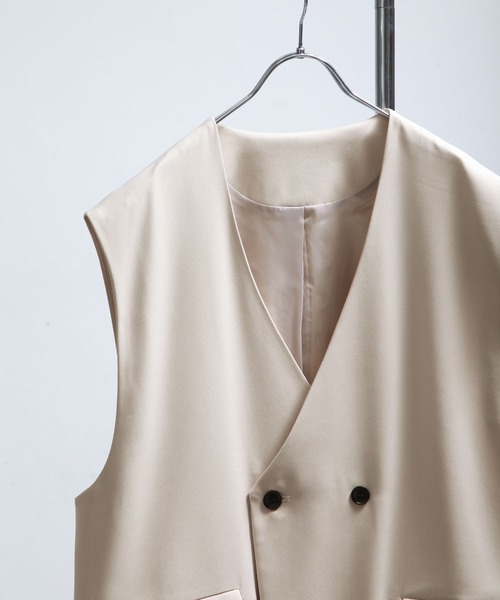 NILWAY（ニルウェイ）の「フェードカラーテーラード ベスト/セットアップ着用可能（ベスト・メンズ・アイボリー/モカ/ブラック/カーキ・LARGE/MEDIUM）」の5枚目の写真