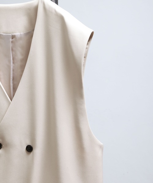 NILWAY（ニルウェイ）の「フェードカラーテーラード ベスト/セットアップ着用可能（ベスト・メンズ・アイボリー/モカ/ブラック/カーキ・LARGE/MEDIUM）」の6枚目の写真