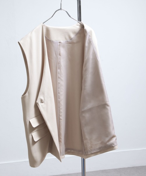 NILWAY（ニルウェイ）の「フェードカラーテーラード ベスト/セットアップ着用可能（ベスト・メンズ・アイボリー/モカ/ブラック/カーキ・LARGE/MEDIUM）」の7枚目の写真