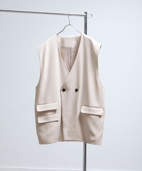 NILWAY（ニルウェイ）の「フェードカラーテーラード ベスト/セットアップ着用可能（ベスト・メンズ・アイボリー/モカ/ブラック/カーキ・LARGE/MEDIUM）」の11枚目の写真