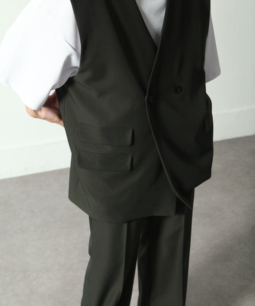 NILWAY（ニルウェイ）の「フェードカラーテーラード ベスト/セットアップ着用可能（ベスト・メンズ・アイボリー/モカ/ブラック/カーキ・LARGE/MEDIUM）」の15枚目の写真