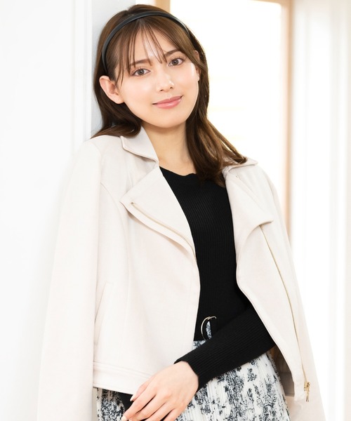 MISCH MASCH（ミッシュマッシュ）の「カットスエードライダース（ブルゾン・レディース・ライトグレー/ベージュ/ダークブラウン・MEDIUM）」の21枚目の写真