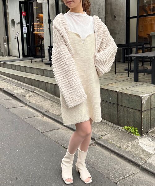 MAJESTIC LEGON(マジェスティックレゴン)の「ツイードミニキャミワンピ(ワンピース・レディース・ブラック/アイボリー/グリーン系その他・MEDIUM)」の14枚目の写真