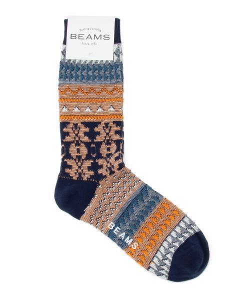 BEAMS（ビームス）の「BEAMS / ネイティブ ジャカード ソックス（ソックス/靴下・メンズ・ライトグレー/ブラック/レッド/ネイビー・ONE SIZE）」の3枚目の写真