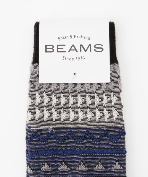 BEAMS（ビームス）の「BEAMS / ネイティブ ジャカード ソックス（ソックス/靴下・メンズ・ライトグレー/ブラック/レッド/ネイビー・ONE SIZE）」の12枚目の写真