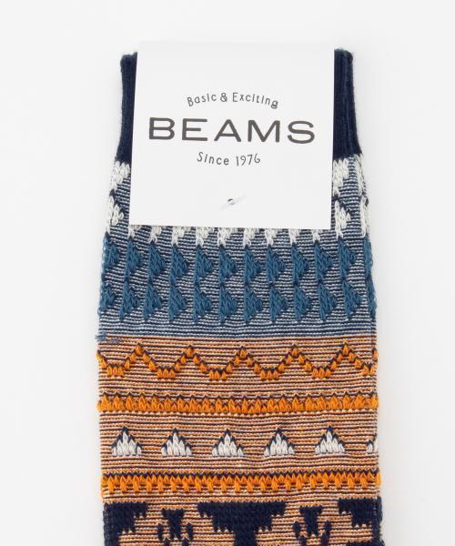 BEAMS（ビームス）の「BEAMS / ネイティブ ジャカード ソックス（ソックス/靴下・メンズ・ライトグレー/ブラック/レッド/ネイビー・ONE SIZE）」の8枚目の写真