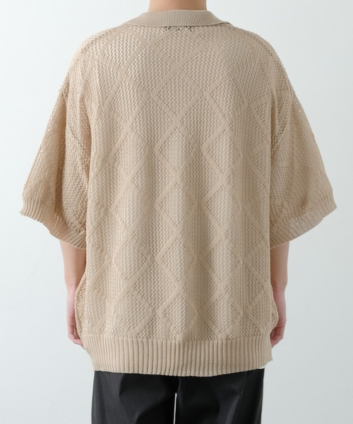 NULL（ヌル）の「【NULL】レース編み ポロシャツ（ポロシャツ・メンズ・グレイッシュベージュ/ブラック/グリーン・MEDIUM/LARGE）」の19枚目の写真