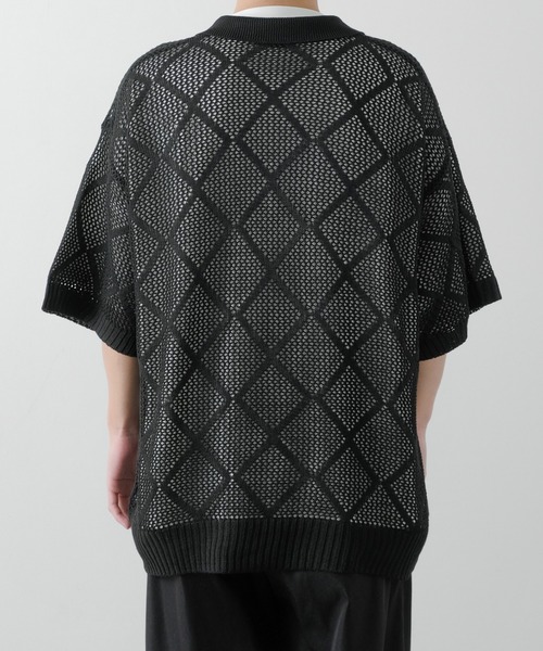 NULL（ヌル）の「【NULL】レース編み ポロシャツ（ポロシャツ・メンズ・グレイッシュベージュ/ブラック/グリーン・MEDIUM/LARGE）」の12枚目の写真