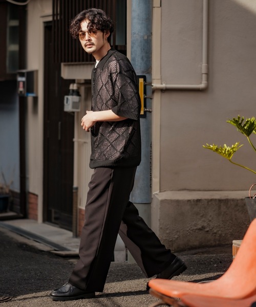 NULL（ヌル）の「【NULL】レース編み ポロシャツ（ポロシャツ・メンズ・グレイッシュベージュ/ブラック/グリーン・MEDIUM/LARGE）」の18枚目の写真