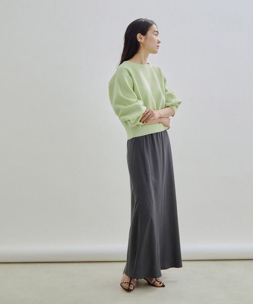 SALON adam et rope'（サロン アダム エ ロペ）の「【セットアップ対応】【手洗い可能・接触冷感】フィブリルフレアロングスカート（スカート・レディース・チャコールグレー/ベージュ・FREE）」の15枚目の写真