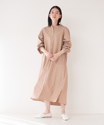 collex | ＜手洗い可能＞ストライプフレアシャツワンピース(ワンピース)