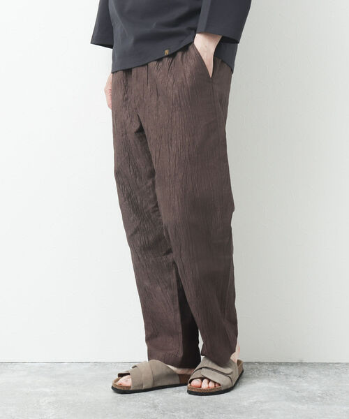 NOLLEY'S goodman（ノーリーズグッドマン）の「【WORK ABOUT/ワークアバウト】COMMON PANTS リネン混ワイドイージーパンツ（その他パンツ・メンズ・ネイビー/ホワイト系その他/ブルー系その他/ダークブラウン・M/L）」の3枚目の写真