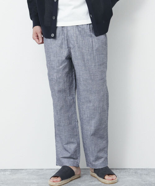 NOLLEY'S goodman（ノーリーズグッドマン）の「【WORK ABOUT/ワークアバウト】COMMON PANTS リネン混ワイドイージーパンツ（その他パンツ・メンズ・ネイビー/ホワイト系その他/ブルー系その他/ダークブラウン・M/L）」の16枚目の写真