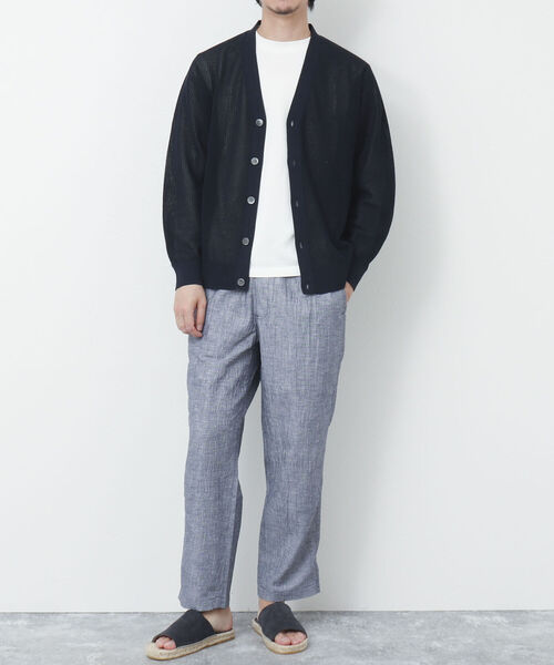 NOLLEY'S goodman（ノーリーズグッドマン）の「【WORK ABOUT/ワークアバウト】COMMON PANTS リネン混ワイドイージーパンツ（その他パンツ・メンズ・ネイビー/ホワイト系その他/ブルー系その他/ダークブラウン・M/L）」の12枚目の写真